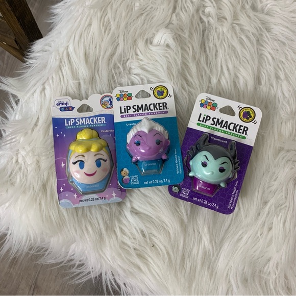 Disney Other - Lipsmacker Set of 3 Lipbalm Cinderella, Ursula and Maleficent